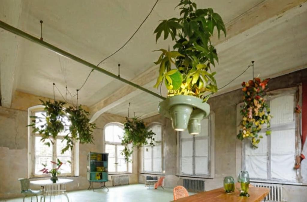 Ideas de decoración para combinar lámparas con plantas